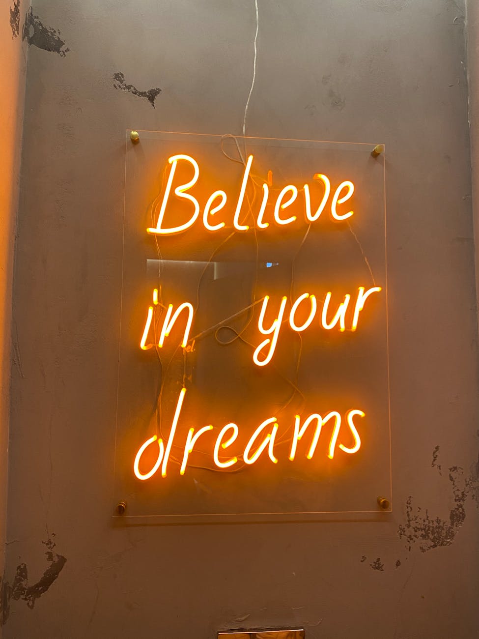 a neon signage on the wall